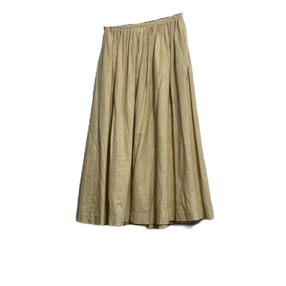 Vintage Sears Women's Pleated Skirt Beige ILGWU Union Made 1980s - Picture 3 of 6